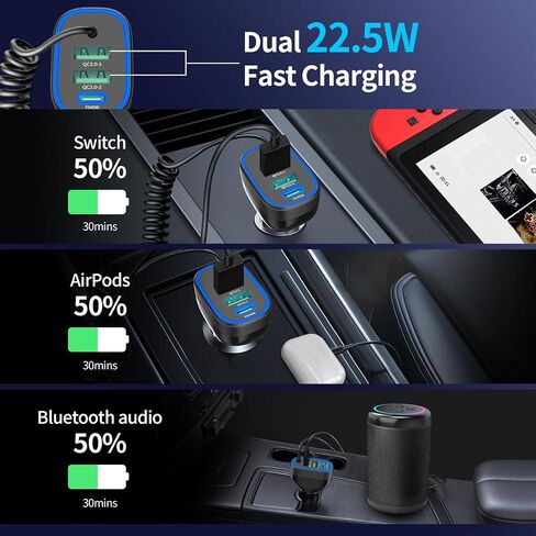 90W USB C Super Fast Car Charger for iPhone 17 Pro Max/Air/16/Android Phone in Kuwait