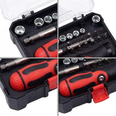 for versatile 26-Piece Hand Tool Kit with Magnetic Bits and Socket Wrench for Electronics Laptop Phone Glasses Repair Storage in Kuwait