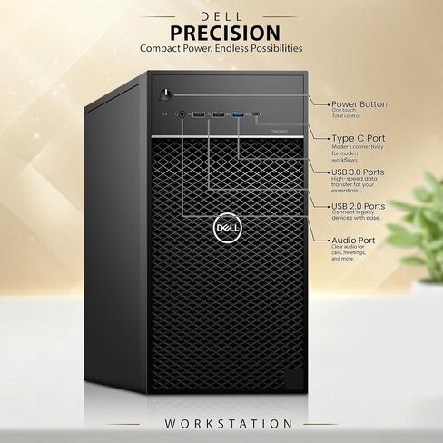 Dell Precision 3630 Tower Desktop PC – Intel Core i7-8700 8th Gen – 8GB DDR4 RAM – 128GB SSD – Keyboard & Mouse – Wi-Fi – Windows 11 Pro – Business Workstation Computer (Renewed) in Kuwait