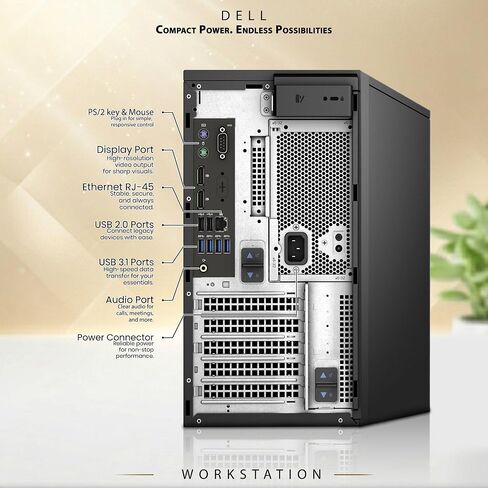 Dell Precision 3630 Tower Desktop PC – Intel Core i7-8700 8th Gen – 8GB DDR4 RAM – 128GB SSD – Keyboard & Mouse – Wi-Fi – Windows 11 Pro – Business Workstation Computer (Renewed) in Kuwait