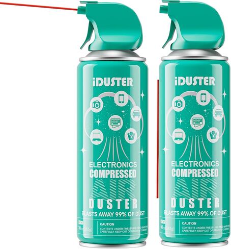 iDuster Air Duster Compressed Air Can - 2PCS 10oz Compressed Canned Air Duster for Lego, Computer, Disposable Electronic Keyboard Cleaner for Removing dust in Saudi Arabia