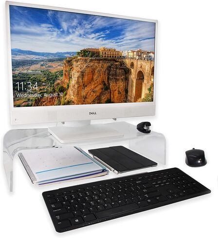 1 Qty - 5inch High - 8mm Acrylic Glass Elevated Computer Monitor Stand - for Computers/Laptops/All-in-Ones/Notebooks/External Hard-Drives - 9inch Wide Base - NicePackaging Clear Acrylic NP-ACMS-8mm in Kuwait