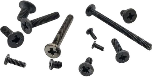 50pcs M1.2 M1.4 M1.6 M2 M2.5 M3 M4 Small Ultrathin Wafer Flat Head Screw Bolt for Laptop Notebook Phone Glasses(Black,12mm,M2.5) in Kuwait