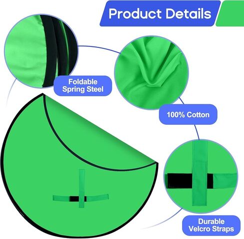 Portable Green Screen Chair, 57 in Greenscreen Backdrop with Stand Double Sided Foldable Green Background, Chroma Key, for Photography Streaming Gaming Photo Zoom Video Chats and Meeting in Kuwait