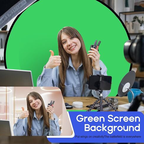 Portable Green Screen Chair, 57 in Greenscreen Backdrop with Stand Double Sided Foldable Green Background, Chroma Key, for Photography Streaming Gaming Photo Zoom Video Chats and Meeting in Kuwait