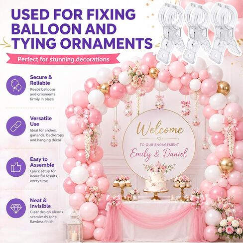 63PCS Balloon Arch Decor Kit for Birthday Wedding Baby Shower in Saudi Arabia