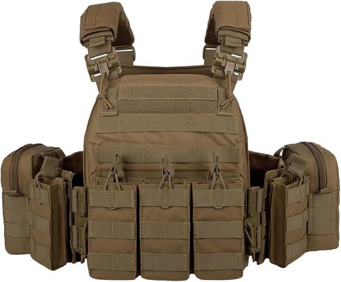 BOMTURN Tactical Molle Vest Men,Airsoft Lightweight Modular 3D Breathable Quick Release Adjustable Hunting Vest for Training in Saudi Arabia