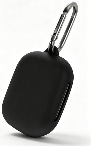 Geiomoo Silicone Case for Anker Soundcore AeroFit 2, Protective Cover with Carabiner (Black) in Saudi Arabia