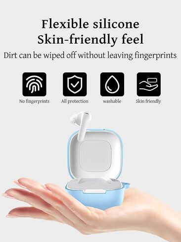 Case for Anker Soundcore P30i Earbuds, Soft Silicone Shock Full Body Protection, Includes Keychain and Lanyard, Anti-Lost Design, Does Not Affect Charging, Sky Blue in Kuwait