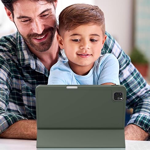 حافظة ZryXal الجديدة لجهاز iPad Pro 13 بوصة (M5) 2025 / (M4) 2024 مع حامل قلم رصاص، حافظة iPad الذكية [تدعم قلم Pro وقلم الرصاص (USB-C)]، تدعم معرف اللمس والتنبيه/السكون التلقائي (أخضر داكن جديد) in Kuwait