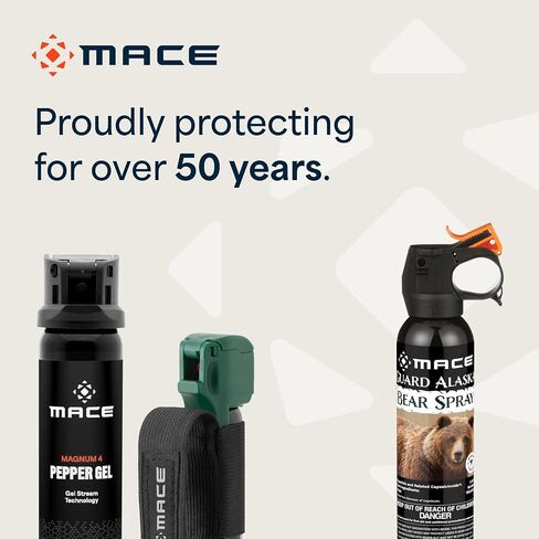 Mace Dog Repellent Spray - Dog Deterrent Self Defense Pepper Spray, EPA Registered, 0.63 oz, 10 Feet Range, Max Strength 10% OC Canine Safe Formula, Flip Top Safety Cap, Adjustable Hand Strap in Saudi Arabia