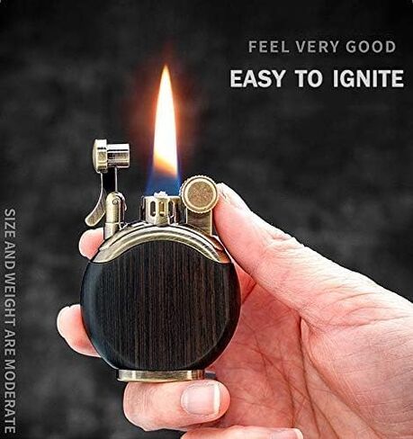 Vintage Trench Lighter, Cool Pipe Lighters Fluid Refillable, Windproof Reusable Antique Classic Flame, Unique Birthday Gifts for Men Dad Husband (Fuel NOT Included) in Saudi Arabia