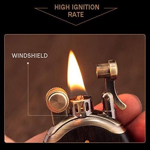 Vintage Trench Lighter, Cool Pipe Lighters Fluid Refillable, Windproof Reusable Antique Classic Flame, Unique Birthday Gifts for Men Dad Husband (Fuel NOT Included) in Saudi Arabia