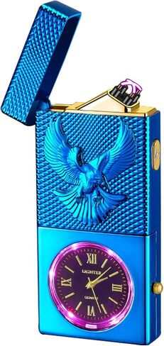 Electric Lighter USB Rechargeable Lighter, Windproof Plasma Dual Arc Lighters, Flameless Cool Clock Lighters with LED Battery Indication for Candles, Incense Stick, Outdoor Use (Magic, Dragon) in Saudi Arabia