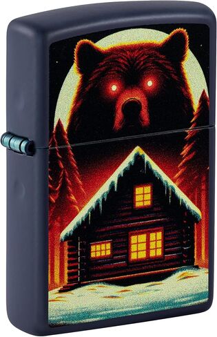 Zippo Lighter: Deer and Sun Design - Black Matte 46615 in Kuwait