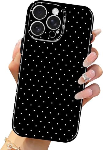 For iPhone 17 Pro Max Case Cute Polka Dot Slim Shockproof Cover, Pink in Saudi Arabia