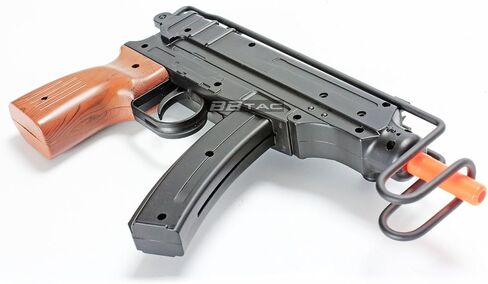 BBTac M37F Airsoft SMG - مسدس Airsoft يعمل بمحرك Skorpion VZ-61 مزود بـ 200 إطارًا في الثانية، ومخزون سلكي قابل للطي، ومقبض خشبي صناعي - مسدس Airsoft تكتيكي للعب في الأماكن المغلقة والخارجية in Kuwait