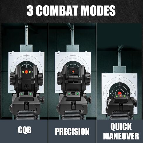 Flip Up Iron Sight Picatinny Rail with Fiber Optic Iron Sights Flip-up Front and Rear Backup Sights, with red and Green dots Quick Switching to Low-Profile Sight in Kuwait