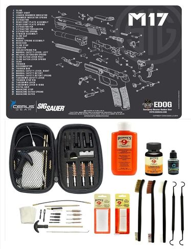 EDOG Range Warrior 27 Pc Gun Cleaning Kit - Compatible with Sig Sauer M17 - Schematic (Exploded View) Pistol ProMat Range Warrior Universal .22 9mm - .45 Kit & Tac Book Accessories Set in Saudi Arabia