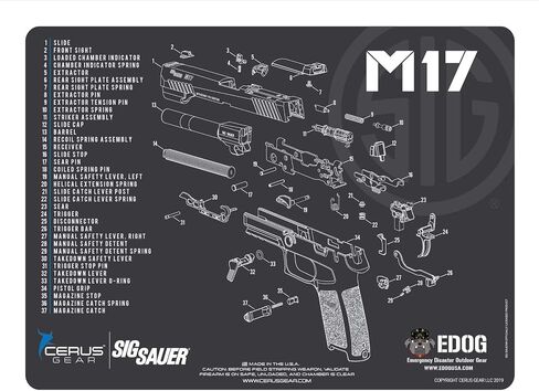 EDOG Range Warrior 27 Pc Gun Cleaning Kit - Compatible with Sig Sauer M17 - Schematic (Exploded View) Pistol ProMat Range Warrior Universal .22 9mm - .45 Kit & Tac Book Accessories Set in Saudi Arabia