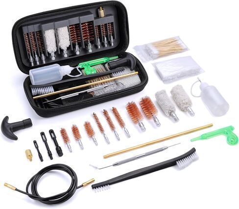 Gun Cleaning Kit Universal Handgun Cleaning Kit, .22,.357,.38,9mm,.45 Caliber Pistol Cleaning Kit for Handguns and Rifles, Shotgun, Airsoft Gun Brush Tools Gun Accessories in Kuwait