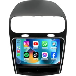 [8Core 4GB RAM 64GB ROM] Car Radio for Dodge Journey 2011-2019: 9" HD Touchscreen Stereo with Wireless Carplay Android Auto 5G WiFi GPS Bluetooth FM AM RDS DSP 36-EQ SWC, 1080P Backup Camera in Saudi Arabia