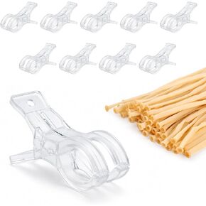 10 Pack Balloon Arch Clips with 100 Pcs Long Balloons, 5.91 Inch Transparent Plastic Spring Clamps, Heavy Duty Backdrop Clamps for Party Decoration, Crafts And Photo Studios in Saudi Arabia