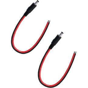 DC Power Pigtails Cable 11.8inch, [14AWG, 12V] DC 5.5MM x 2.1MM Male Plug to Bare Wire Open End Power Wire Supply Repair Cable for LED Strip Light, CCTV, Speaker, DIY Power Supply 2 Pack in Saudi Arabia