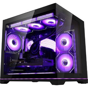 Superview Prebuilt AI Gaming PC Desktop Computer, AMD Ryzen 7 9700X 8-Core 3.9GHz, RTX 5060 Ti 8GB,16GB DDR5 RAM,1TB PCIe SSD, 850W PSU,Win 11, ARGB APP Controlled Fans, Black in Saudi Arabia
