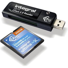 Integral Cfast 2.0 Super Speed USB 3.0 Memory Card Reader Adapter - Plug & Play, Lightning Fast File Access and Designed for 4K Videos, raw Image transfers & Post Production Processing in Kuwait