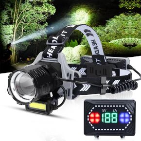 Bud K Rechargeable LED Headlamp, 2000 Lumens Super Bright Headlamp Flashlight with Motion Sensor, 15 Modes, 135°Adjustable, IPX7 Waterproof Head Lamp for Camping, Running, Climbing, Hiking in Kuwait