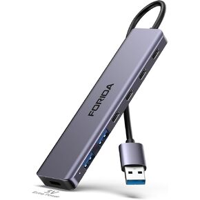 Aluminum FORIDA USB Hub 3.0, 7-Port Fast Laptop Multiport 3.0 USBC Splitter in Kuwait