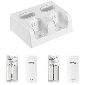 Charging Dock Station For 2 Nintendo Wii Remotes 4 Rechargeable Battery Packs w/ LED Indicator in Saudi Arabia