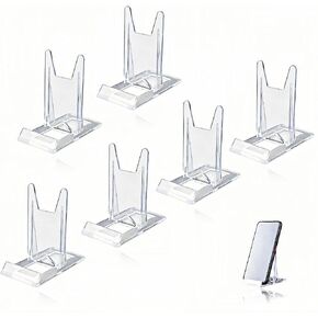Clear PS Acrylic Adjustable Display Stand for Phone Plate Frame, 6 Pack in Saudi Arabia
