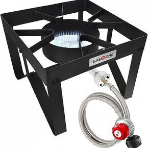 GasOne B-5200KA Outdoor Cooker with High Pressure Steel Braided Hose Propane Burner Camp Stove in Saudi Arabia