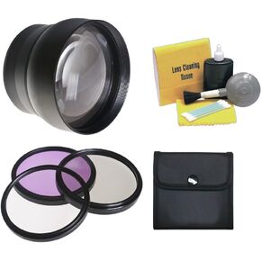 58mm 2.2X Super Telephoto Lens (Stronger Alternative to Canon TC-DC58N) + 58mm 3 Piece Filter Kit, Includes Ultraviolet, Polarizer & Fluorescent + Nwv Direct 5 Piece Cleaning Kit in Saudi Arabia
