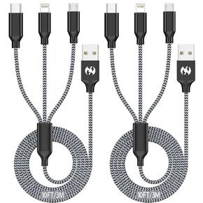 Multi Charging Cable 4ft 3Pack 3 in 1 Charger Cord, Multiple Rapid Cable in Saudi Arabia