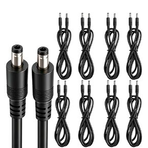 10pcs 5.5mm×2.1mm 18AWG Male to Male DC Connector DC Extension Cable 1FT in Kuwait