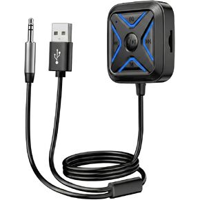 Bluetooth 5.3 Aux Car Adapter with Noise Cancellation, Multifunction Button in Kuwait
