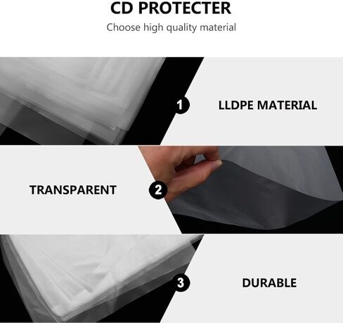 100pcs Lldpe Record Bags Vinyl Record Sleeves Protective Album Sleeves with Thickened Material to Reduce Friction and Wear CD Storage Bags for 25cm Vinyl in Kuwait