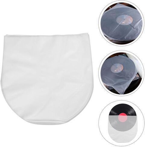100pcs Lldpe Record Bags Vinyl Record Sleeves Protective Album Sleeves with Thickened Material to Reduce Friction and Wear CD Storage Bags for 25cm Vinyl in Kuwait
