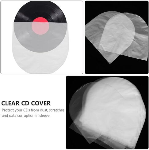 100pcs Lldpe Record Bags Vinyl Record Sleeves Protective Album Sleeves with Thickened Material to Reduce Friction and Wear CD Storage Bags for 25cm Vinyl in Kuwait