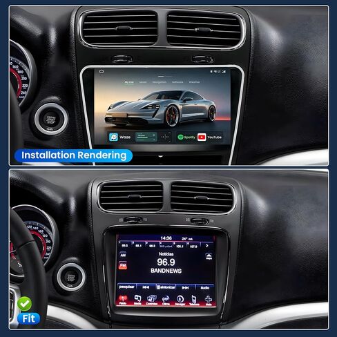 [8Core 4GB RAM 64GB ROM] Car Radio for Dodge Journey 2011-2019: 9" HD Touchscreen Stereo with Wireless Carplay Android Auto 5G WiFi GPS Bluetooth FM AM RDS DSP 36-EQ SWC, 1080P Backup Camera in Saudi Arabia