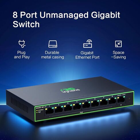 InHand Networks 9-Port High-Power PoE+ Unmanaged Ethernet Switch in Saudi Arabia