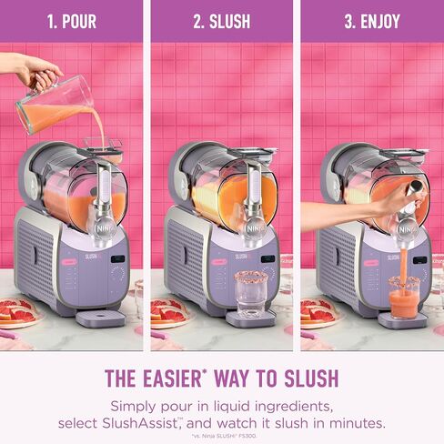 Ninja SLUSHi XL Smart Frozen Drink Maker 10+ Servings Pink Violet, FS601PK1 in Saudi Arabia