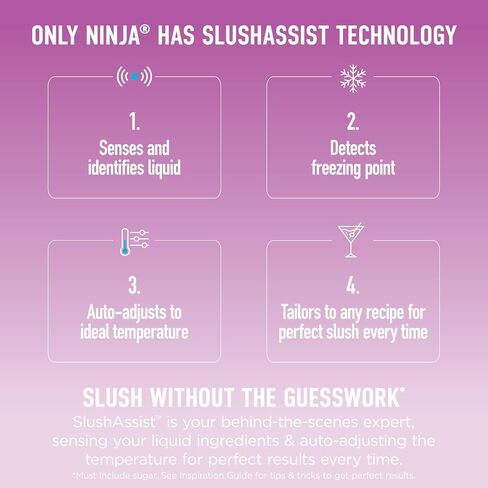 Ninja SLUSHi XL Smart Frozen Drink Maker 10+ Servings Pink Violet, FS601PK1 in Saudi Arabia