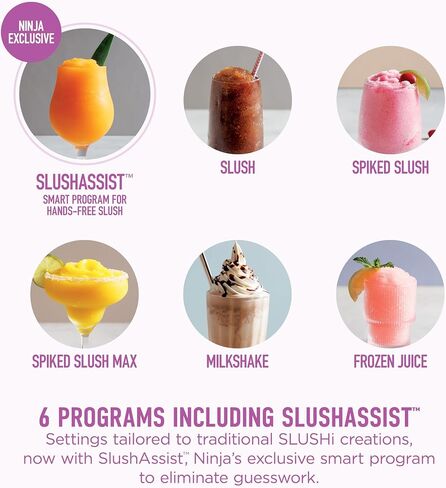 Ninja SLUSHi XL Smart Frozen Drink Maker 10+ Servings Pink Violet, FS601PK1 in Saudi Arabia