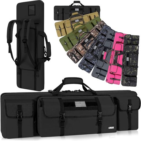 36" Double Rifle Case Soft Gun Bag Tactical Backpack, Black in Saudi Arabia