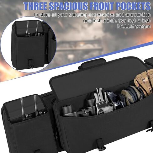 36" Double Rifle Case Soft Gun Bag Tactical Backpack, Black in Saudi Arabia