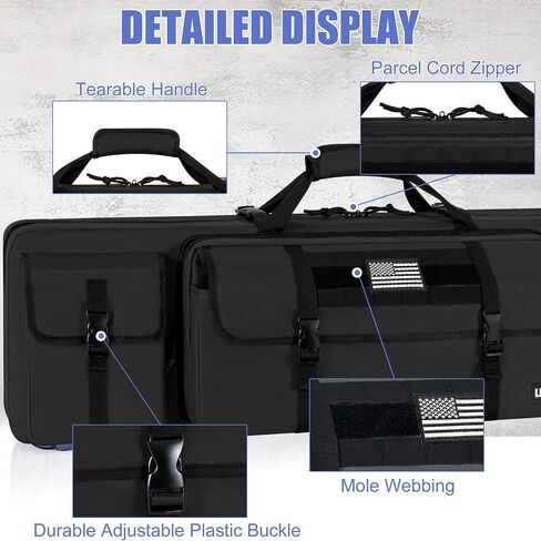 36" Double Rifle Case Soft Gun Bag Tactical Backpack, Black in Saudi Arabia